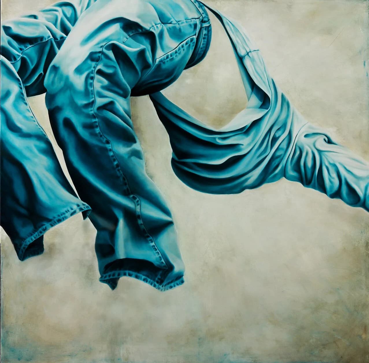 Blue Jeans Surreal Figurative Art Print, Fashion Home Decor - image 3
