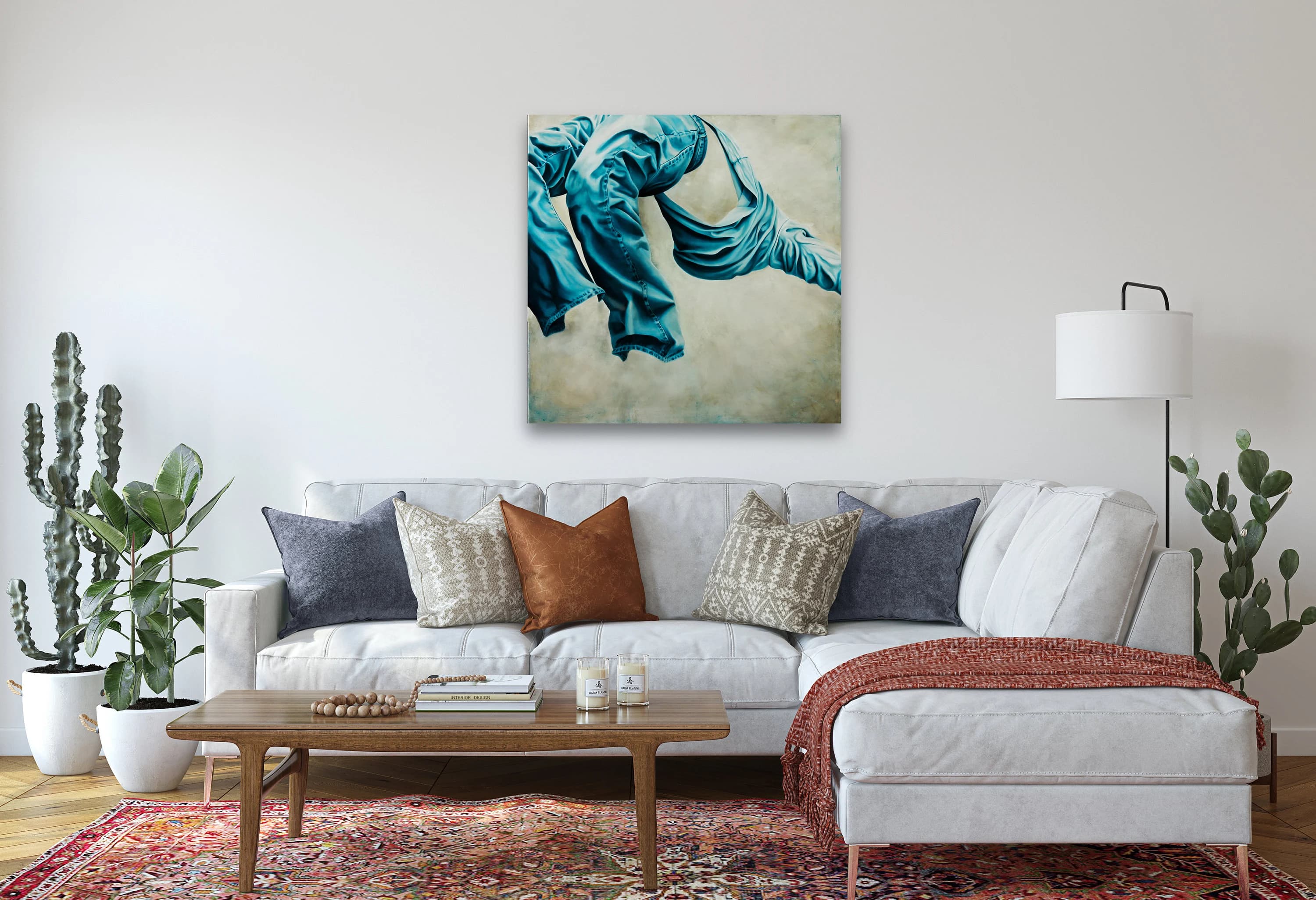 Blue Jeans Surreal Figurative Art Print, Fashion Home Decor - image 4