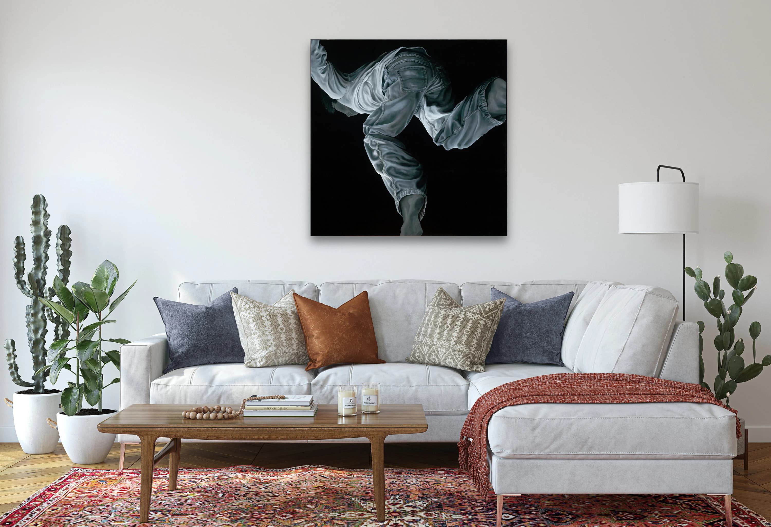 Hyperrealistic Male Figure Art Print, Black and White Giclée Canvas - image 3