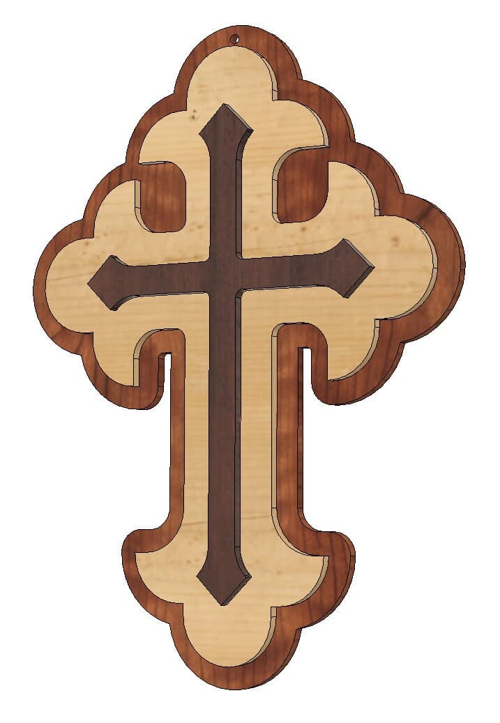 3 Layered Cross Laser Cut File (svg, dxf, ai, eps, pdf, png) - image 3