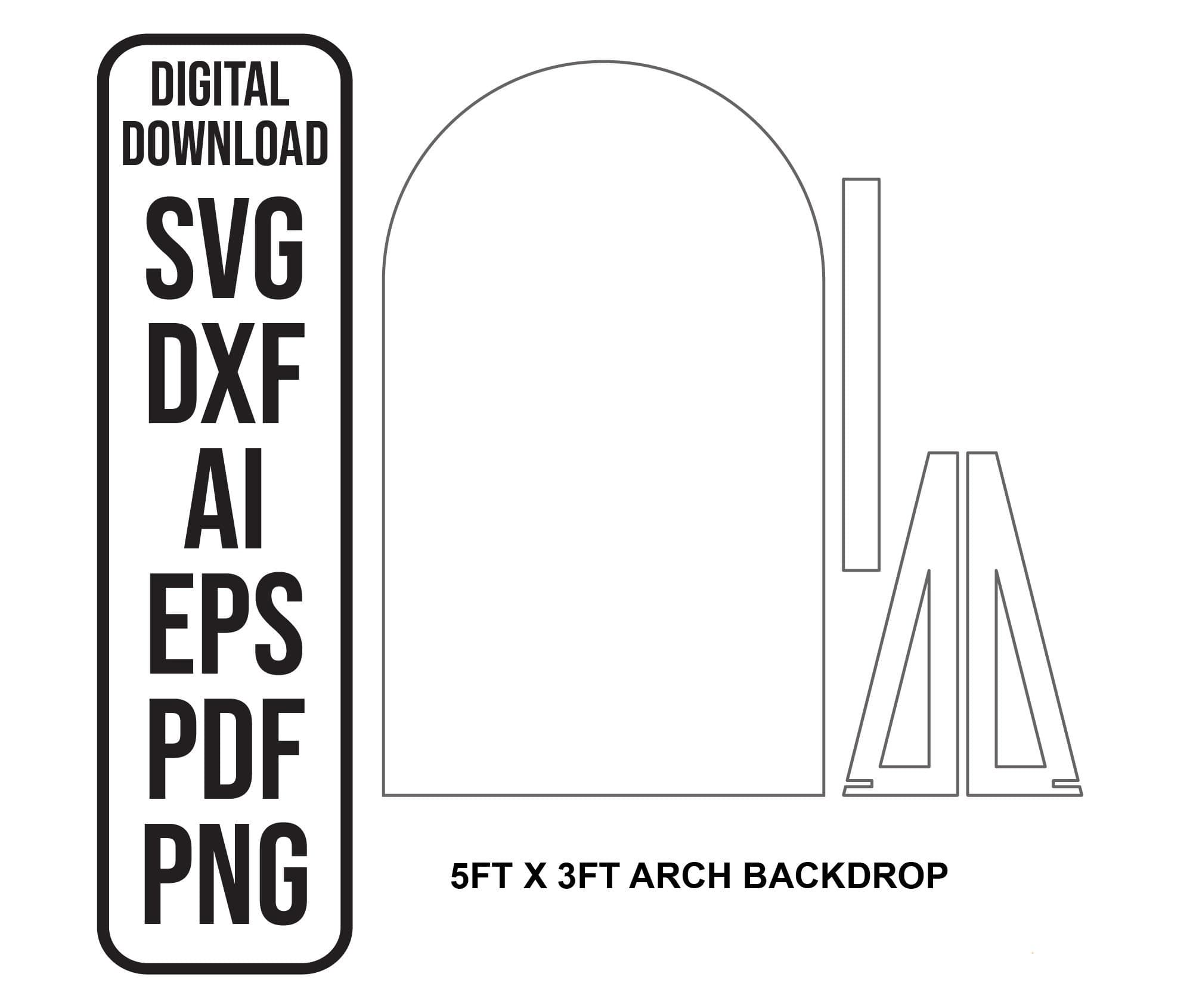 SVG Arch Backdrop Plan for Wedding Event (Digital Download)