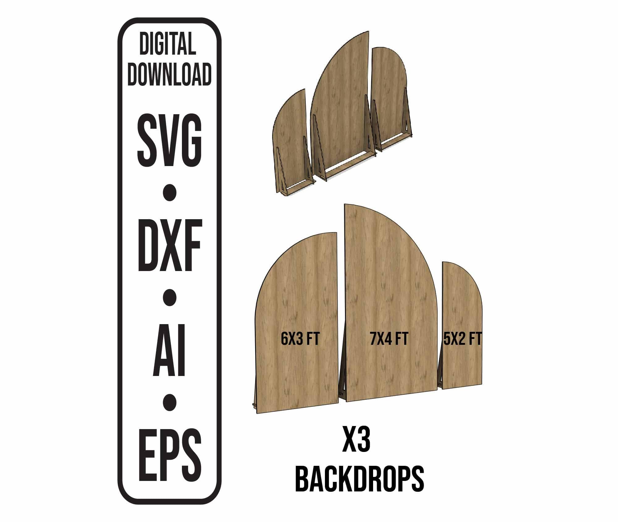 Half Arch Backdrop Panels: CNC Laser Cut Files (Digital Download)
