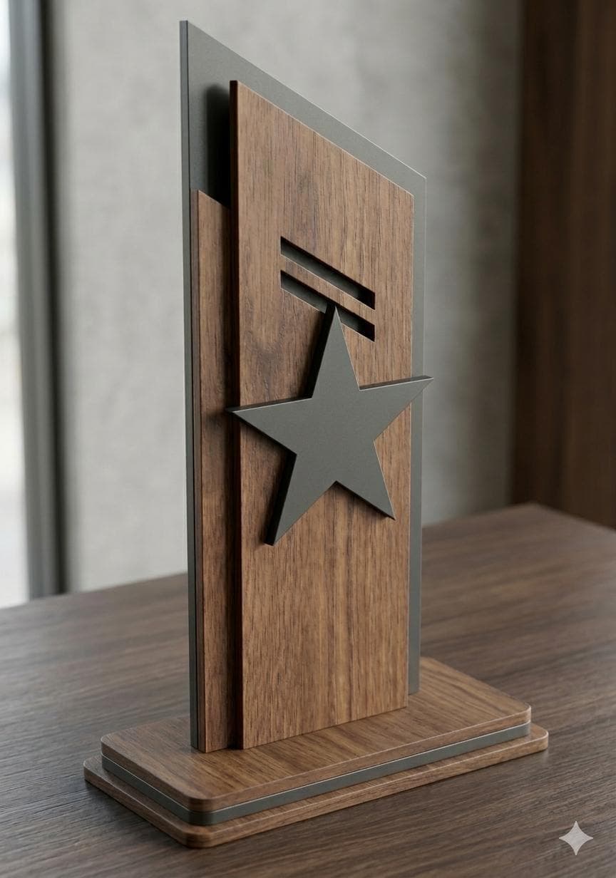 Award Plaque Trophy Modern Laser CNC Cut File Svg Dxf Cdr Ai Eps - image 3