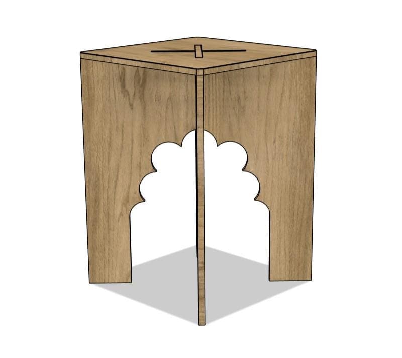 Islamic Arch Stool Design – CNC Laser Cut Vector Files (svg dxf ai eps) - image 5