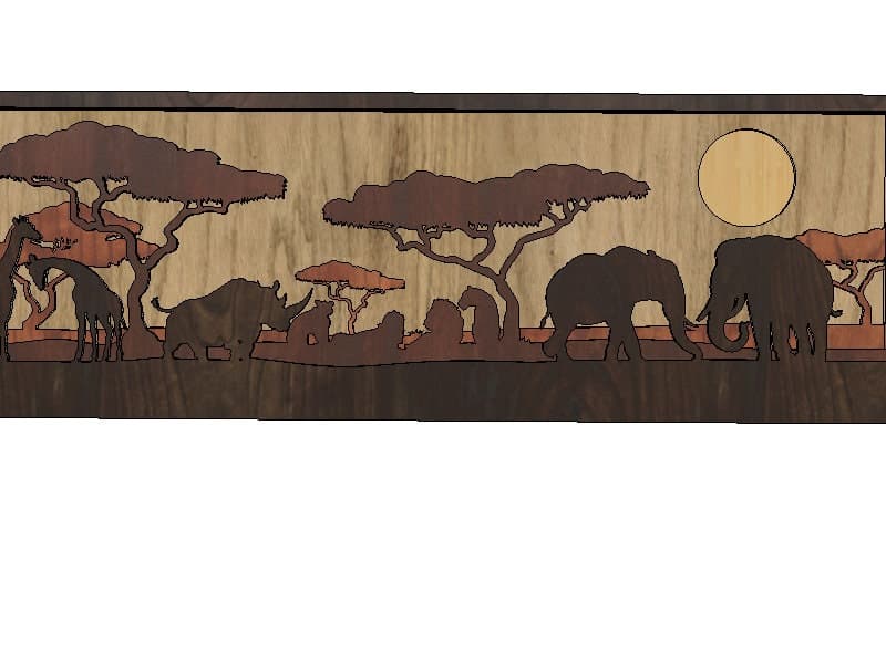 African Savannah Shadow Box SVG: Laser Cut Wall Decor (Digital Download) - image 4