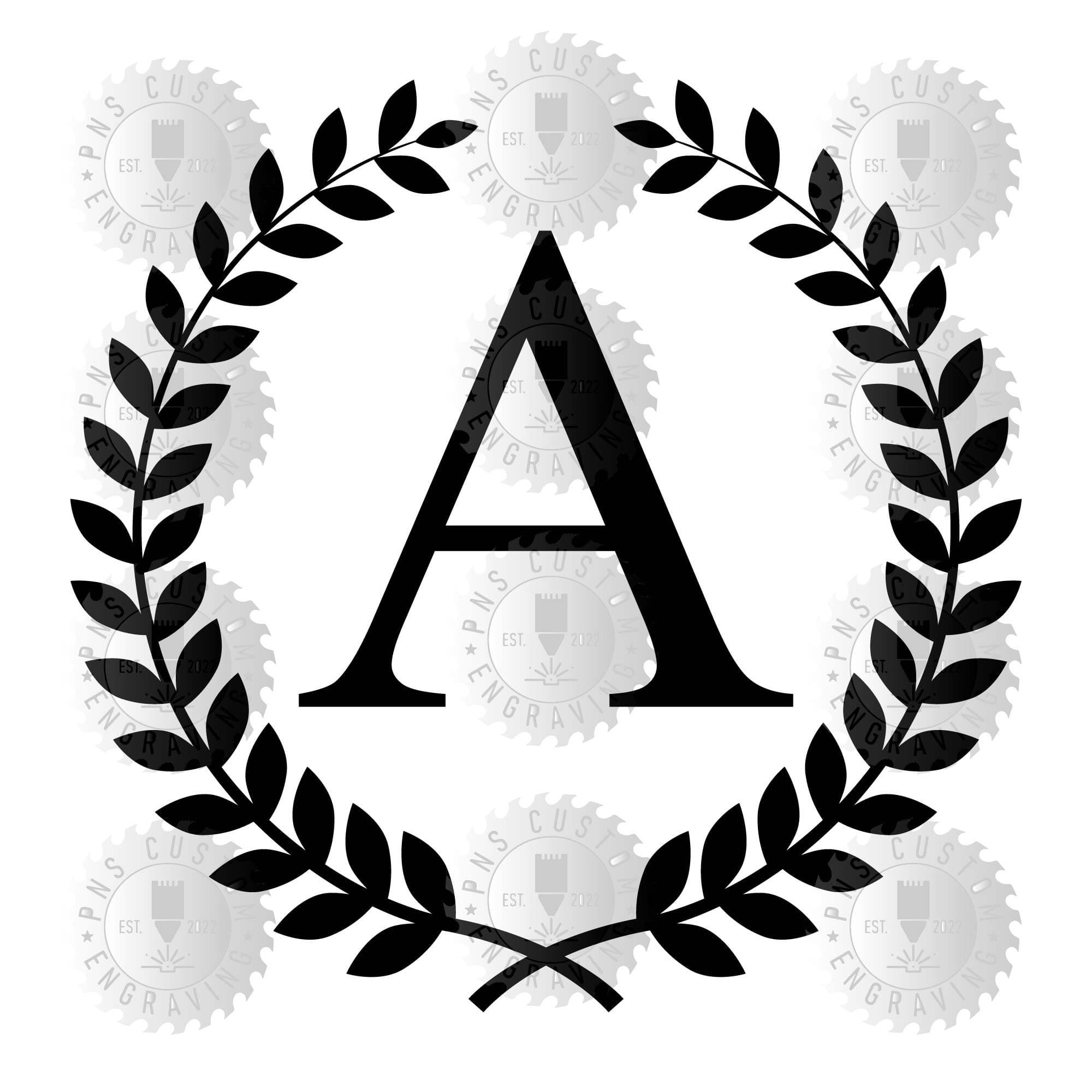 Split Monogram Alphabet Letters Wreath (Digital Download - svg, dxf, ai, eps, pdf, png) - image 5