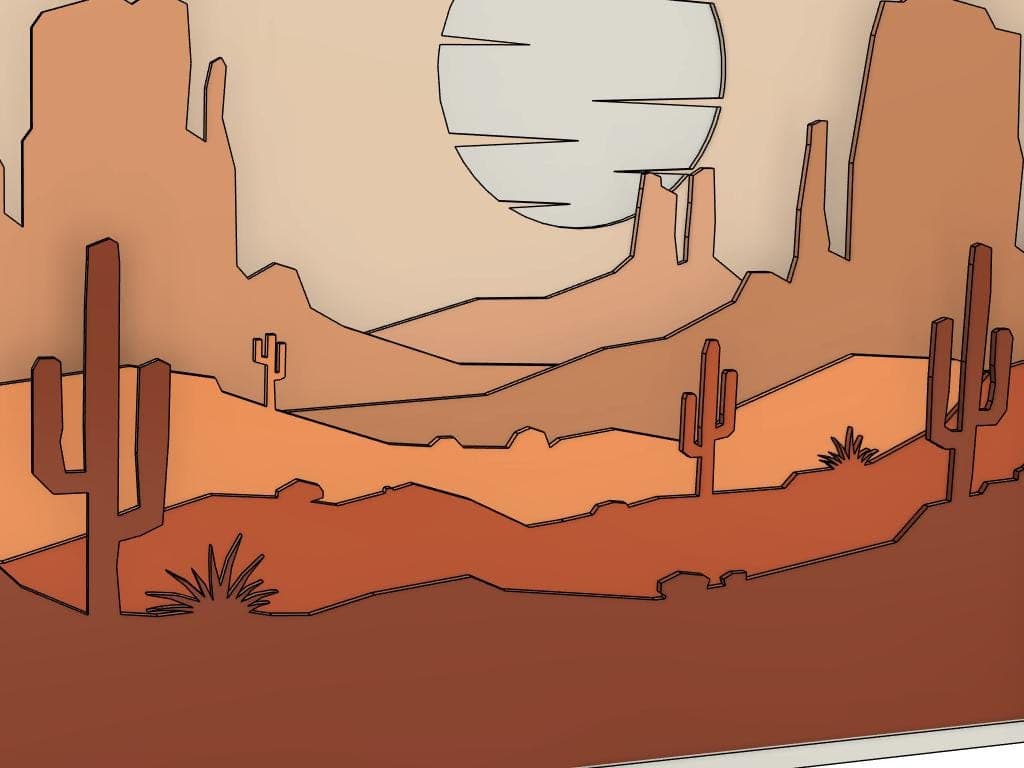 Arizona Desert Shadow Box Layered Laser CNC Cut File (Digital Download) - image 5