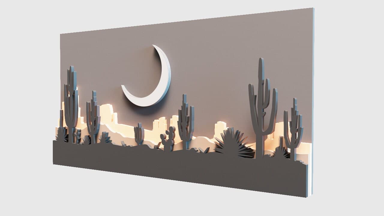 Arizona Desert Cactus Shadow Box, Multilayer Laser Cut Files (Digital Download) - image 5