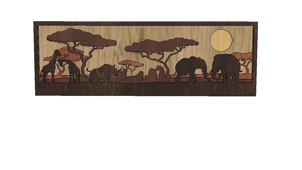African Savannah Shadow Box SVG: Laser Cut Wall Decor (Digital Download) - image 5