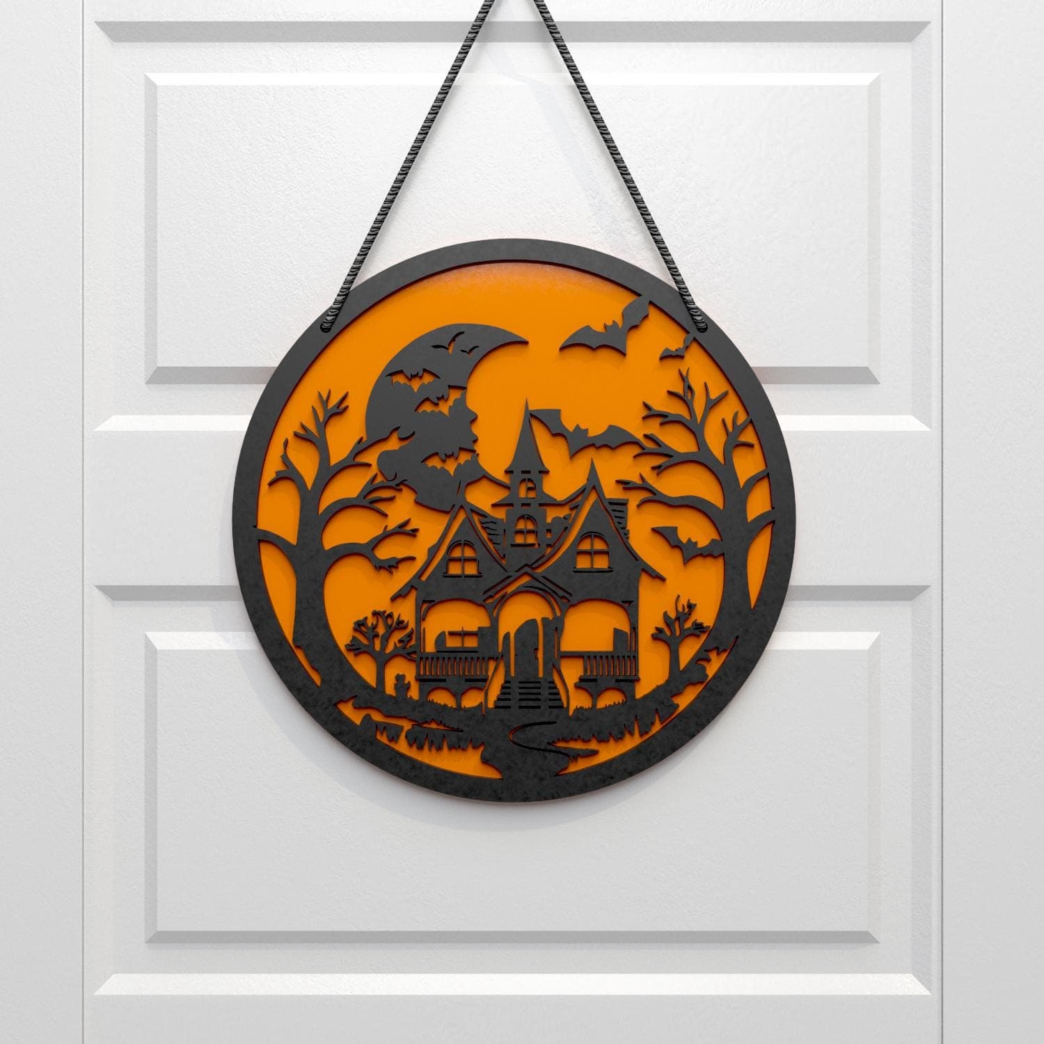 Halloween Haunted House Door Sign SVG: Laser Cut File (Digital Download) - image 4