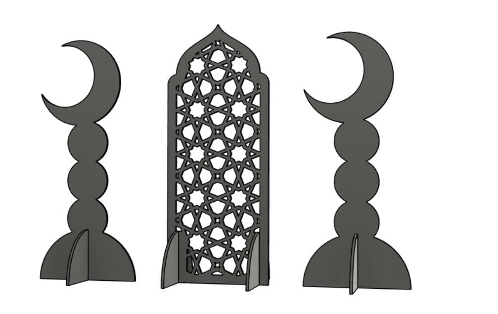 Ramadan Cresent Moon Set Table Decor | Islamic Laser Cut File (svg dxf ai eps) - image 4