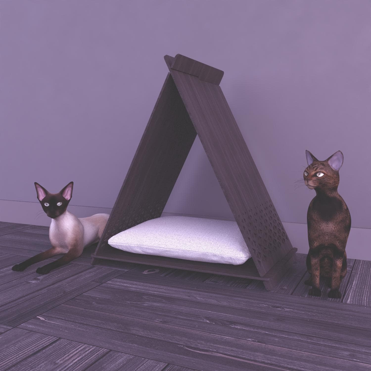 Triangular Cat House Laser Cut File (Digital Download) - image 4