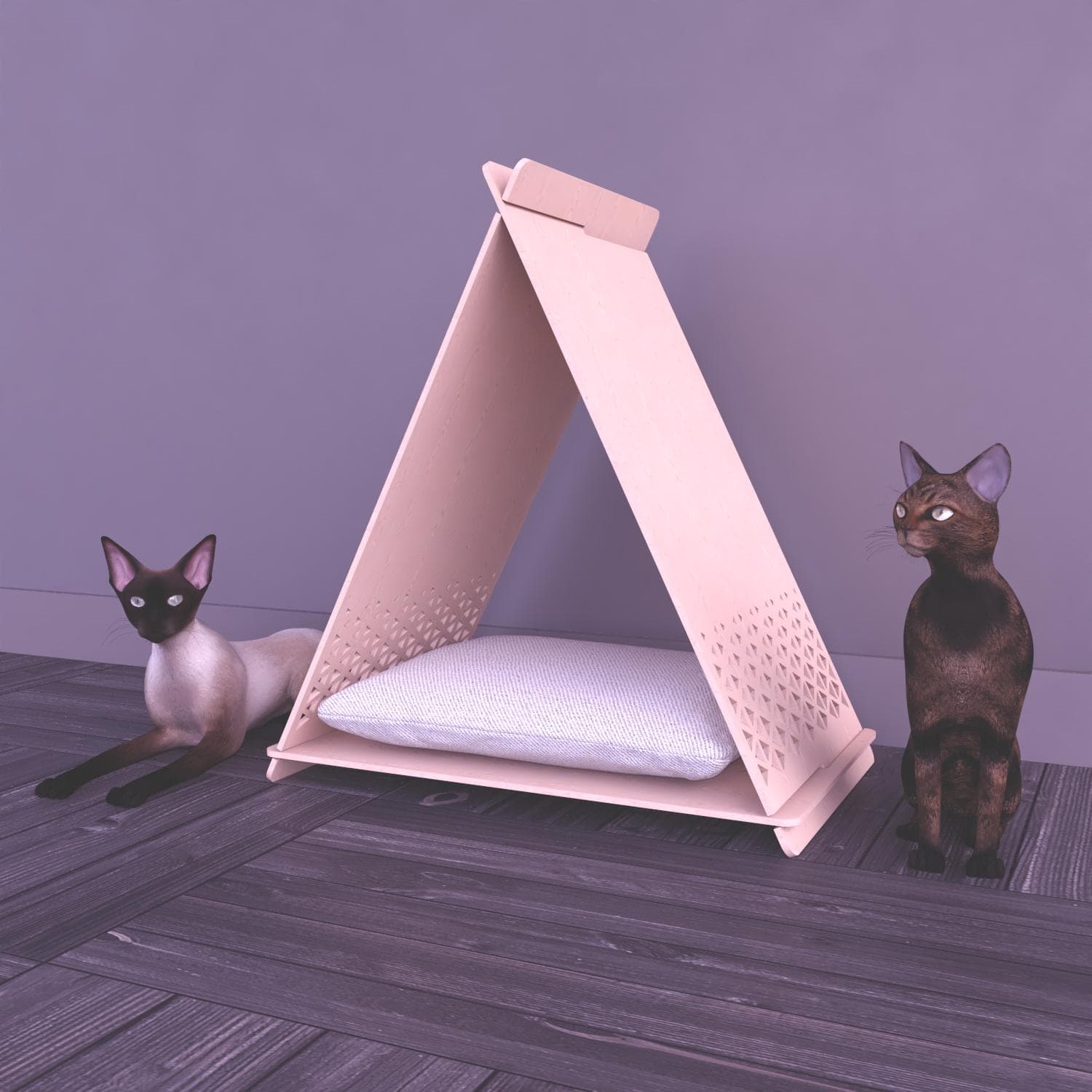 Triangular Cat House Laser Cut File (Digital Download) - image 5
