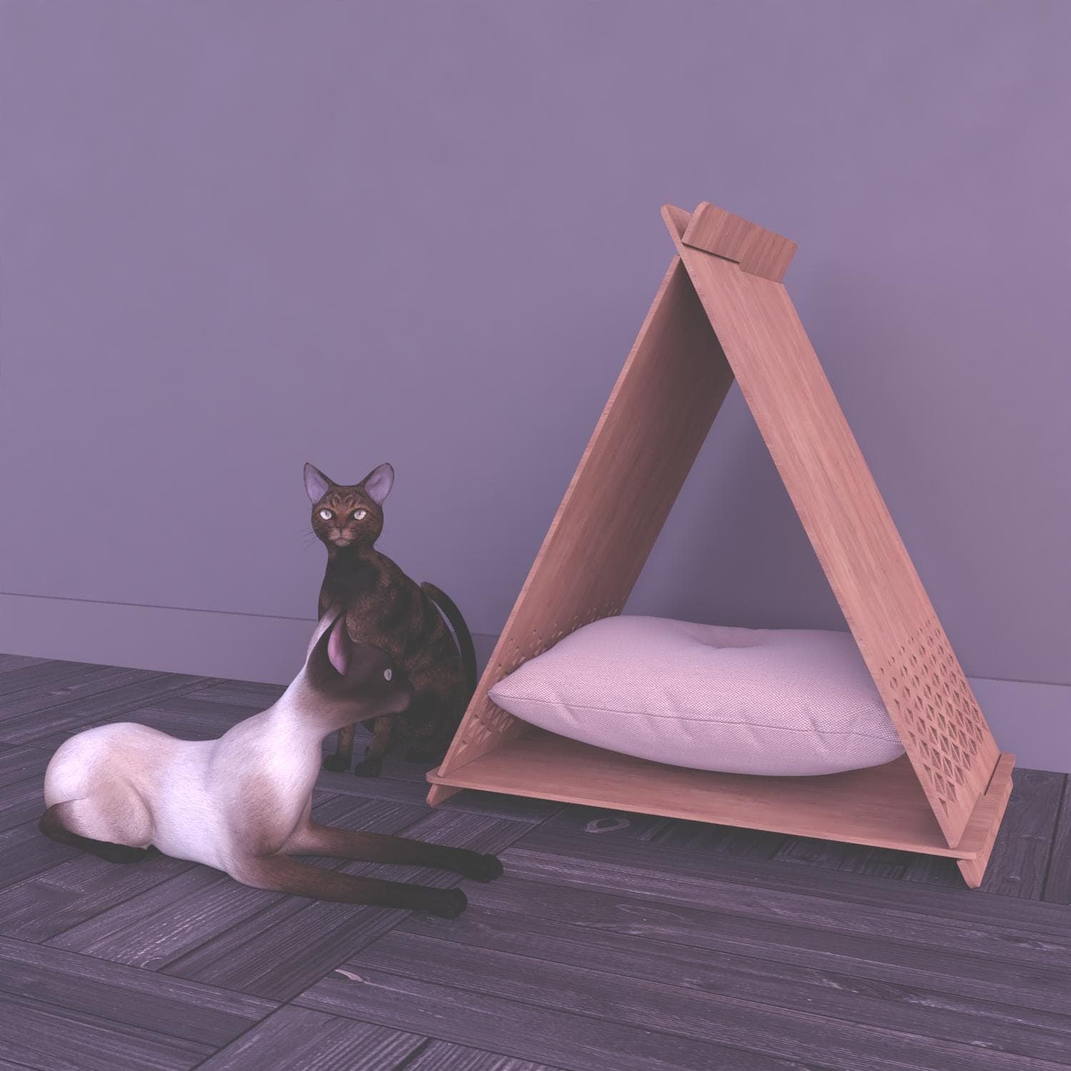 Triangular Cat House Laser Cut File (Digital Download) - image 3