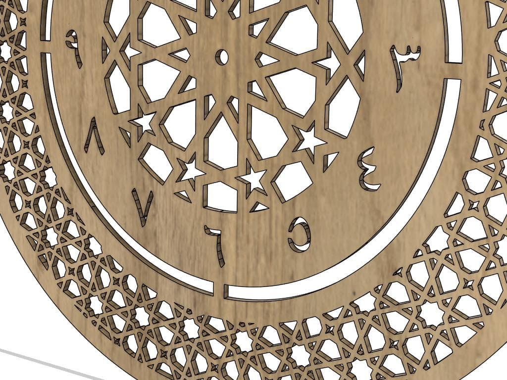 Islamic Wall Clock: Arabic Calligraphy Allah Design (Digital Download, 54cm x 40cm) - image 3