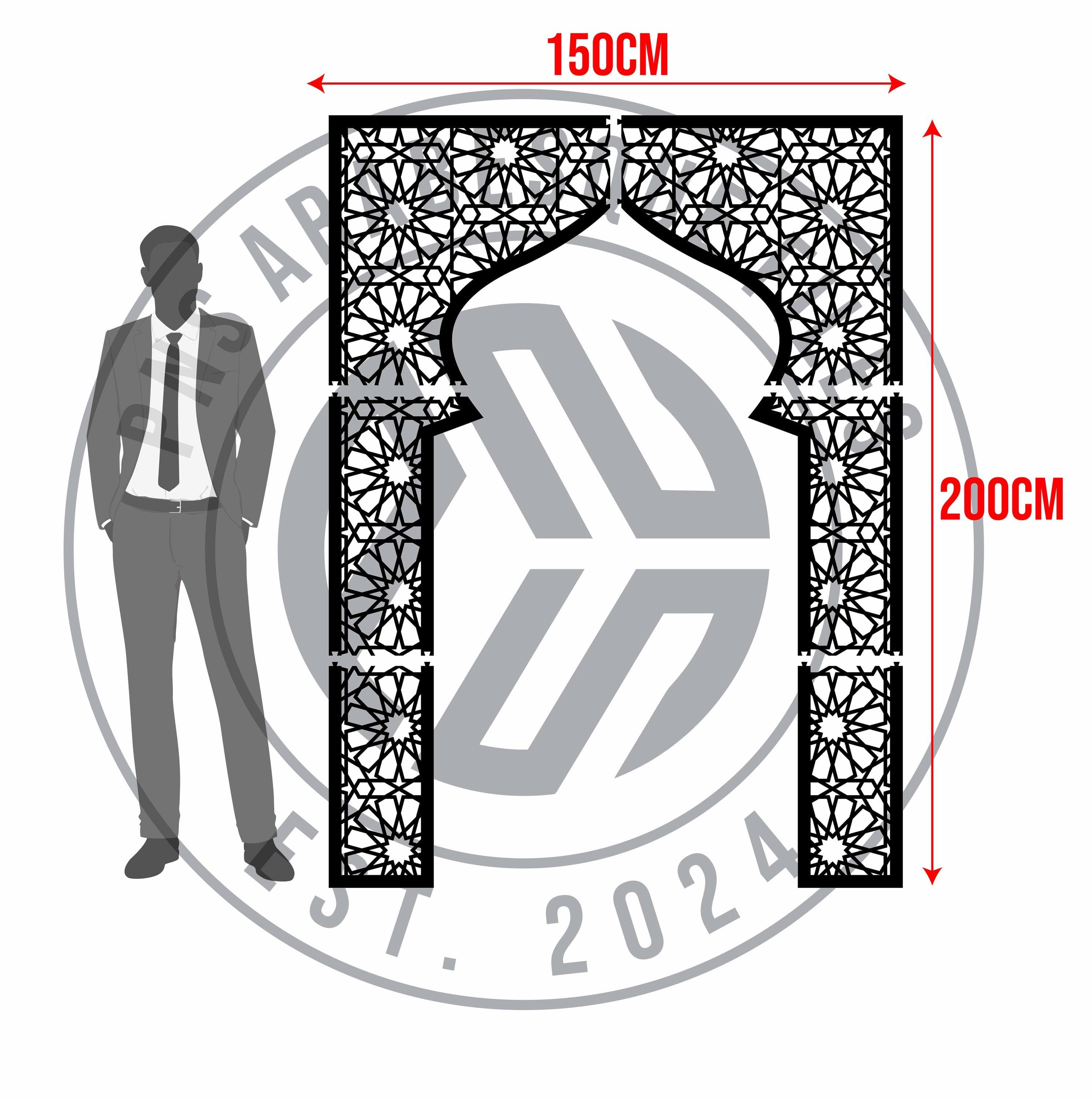 15 Islamic Arches Bundle, Laser Cutting Files Digital Vector Files svg dxf ai eps - image 4