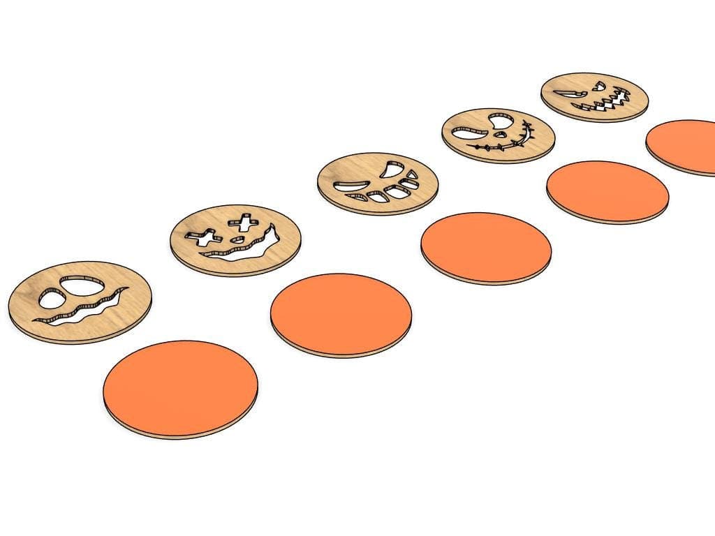 Halloween Coasters 5 pieces 10cm diameter 2 layers svg dxf ai eps pdf layered laser cnc files - image 4