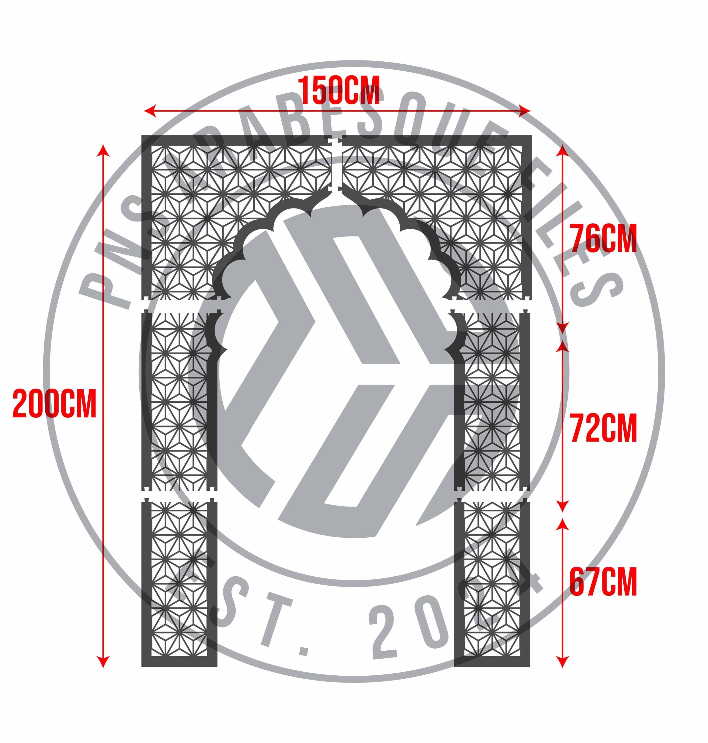 Islamic Arch Frame Backdrop SVG: Arabic Pattern Laser Cut File (Digital Download) - image 3