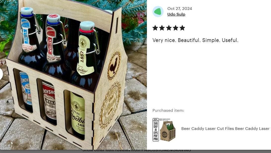 Beer Caddy Laser Cut Vector Files, SVG , ai , dxf , eps , pdf , png - image 3