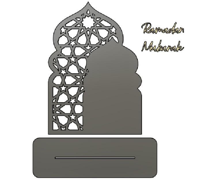 Ramadan mubarak table decor svg dxf ai eps | islamic ramadan layered decor | laser cnc cutting file - image 3