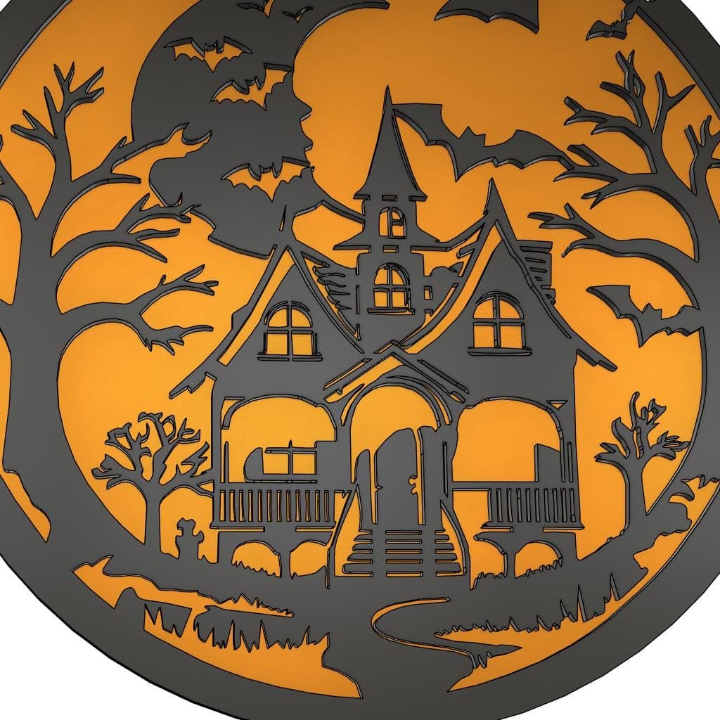 Halloween Haunted House Door Sign SVG: Laser Cut File (Digital Download) - image 5