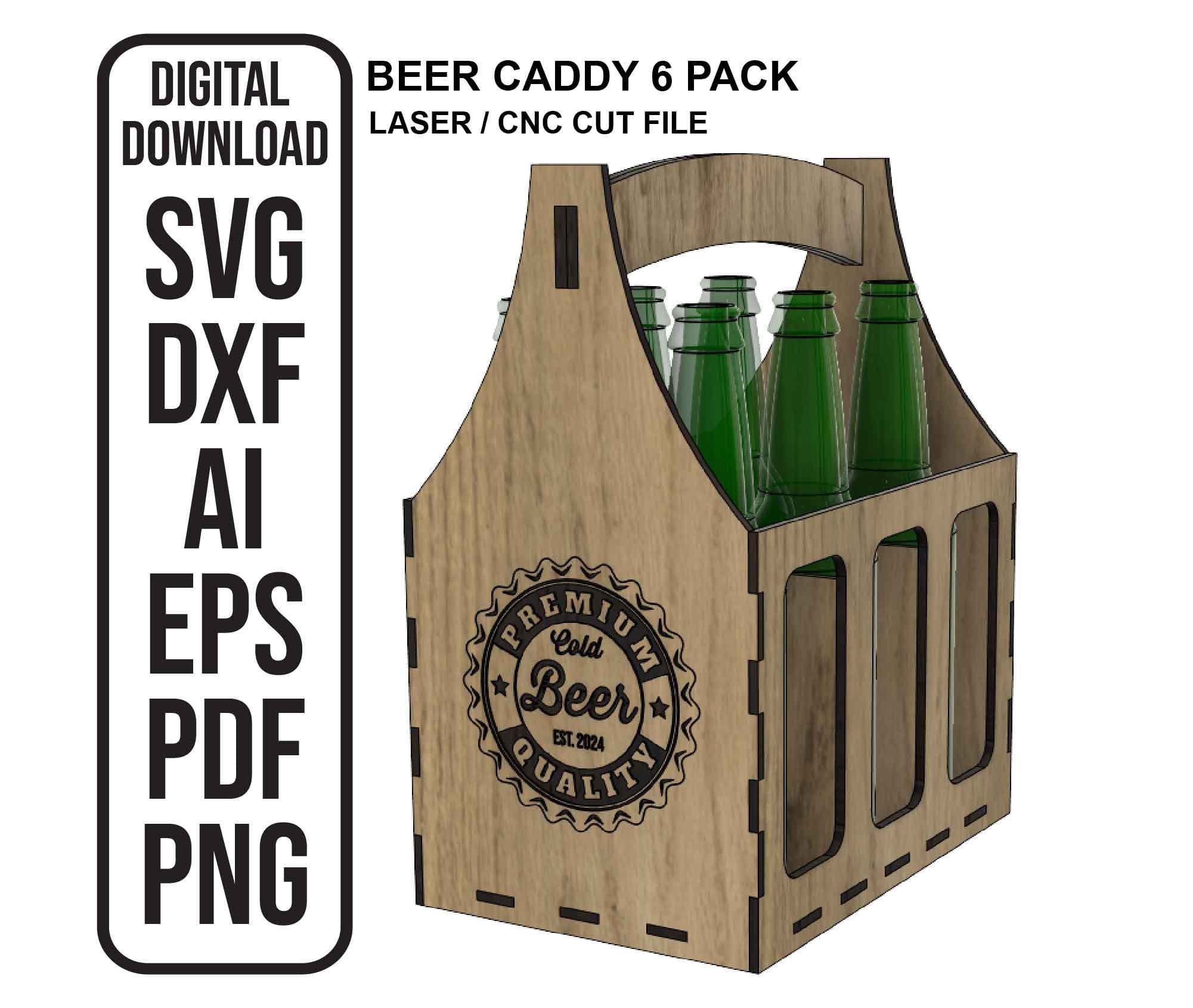 Beer Caddy Laser Cut Vector Files, SVG , ai , dxf , eps , pdf , png