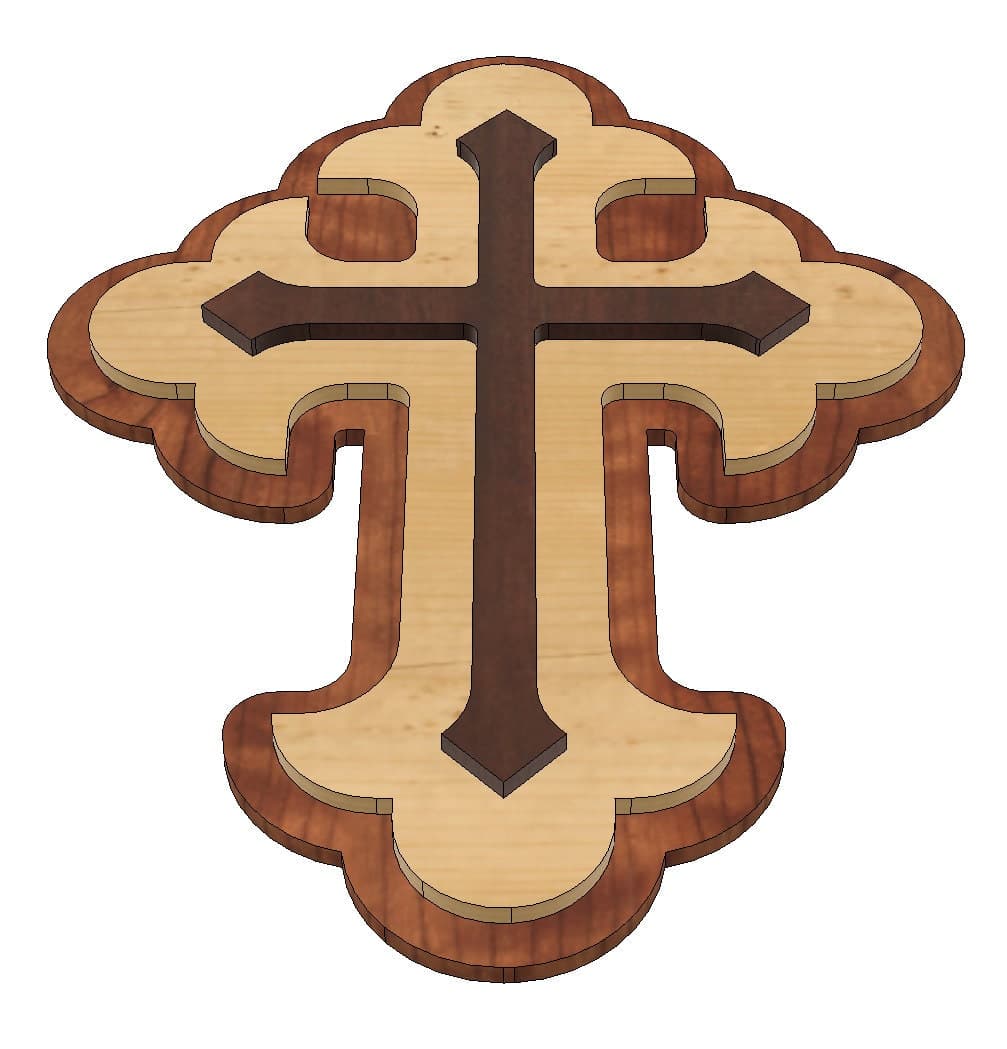 3 Layered Cross Laser Cut File (svg, dxf, ai, eps, pdf, png) - image 4