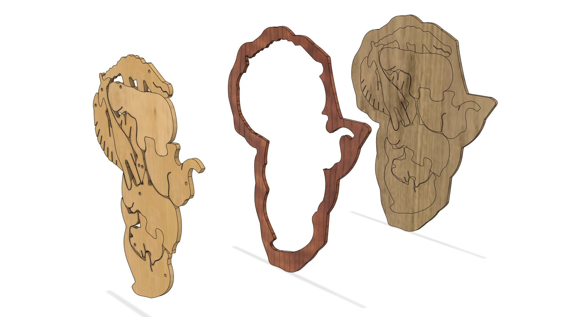 African Safari Map Animals Puzzle SVG Laser Cut File (Digital Download) - image 3