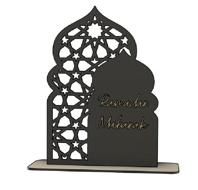 Ramadan mubarak table decor svg dxf ai eps | islamic ramadan layered decor | laser cnc cutting file - image 4