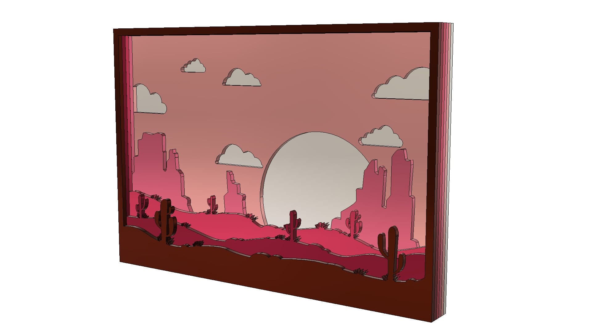 Arizona Desert Laser Cut Files: Multilayer Shadow Box SVG (Digital Download) - image 5