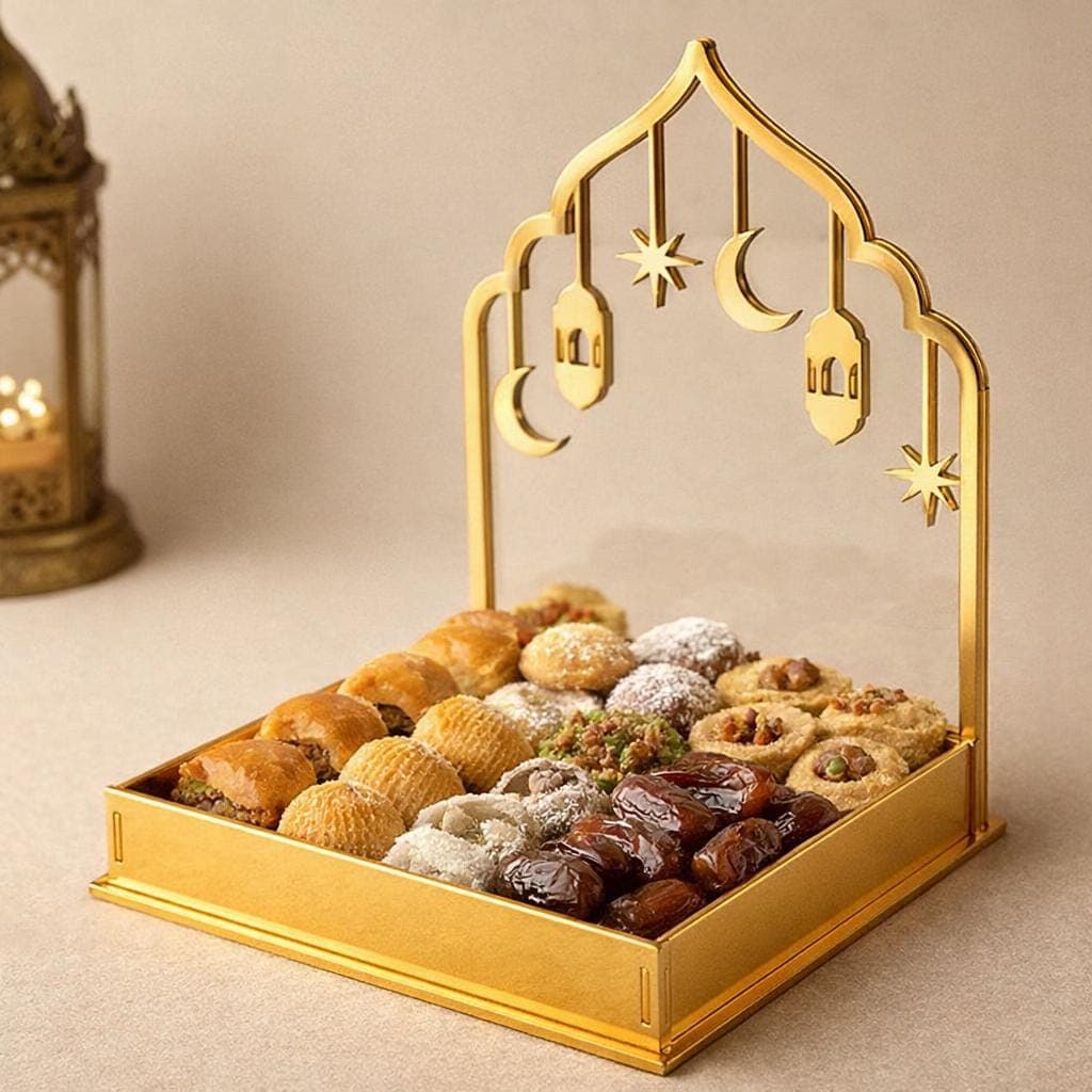 Islamic Sweet Tray Ramadan / Eid Mubarak Serving Tray File svg dxf ai eps - image 3