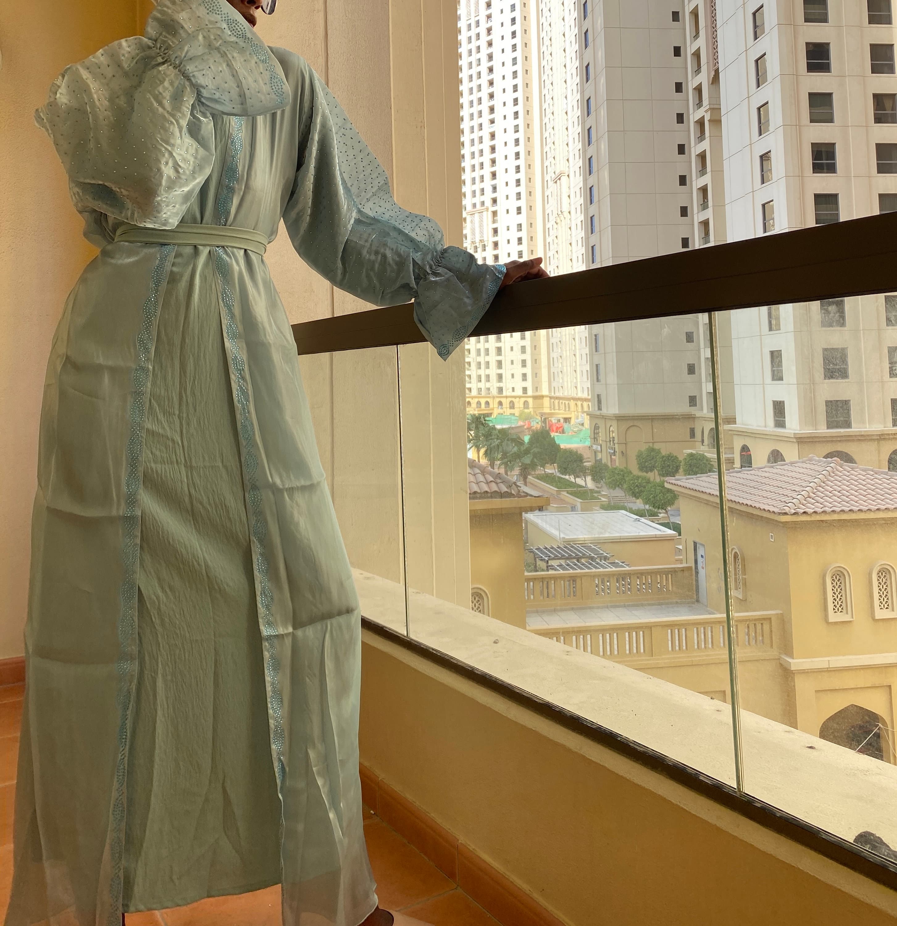 African bridal abaya kaftan wedding suit hijab dress - image 3