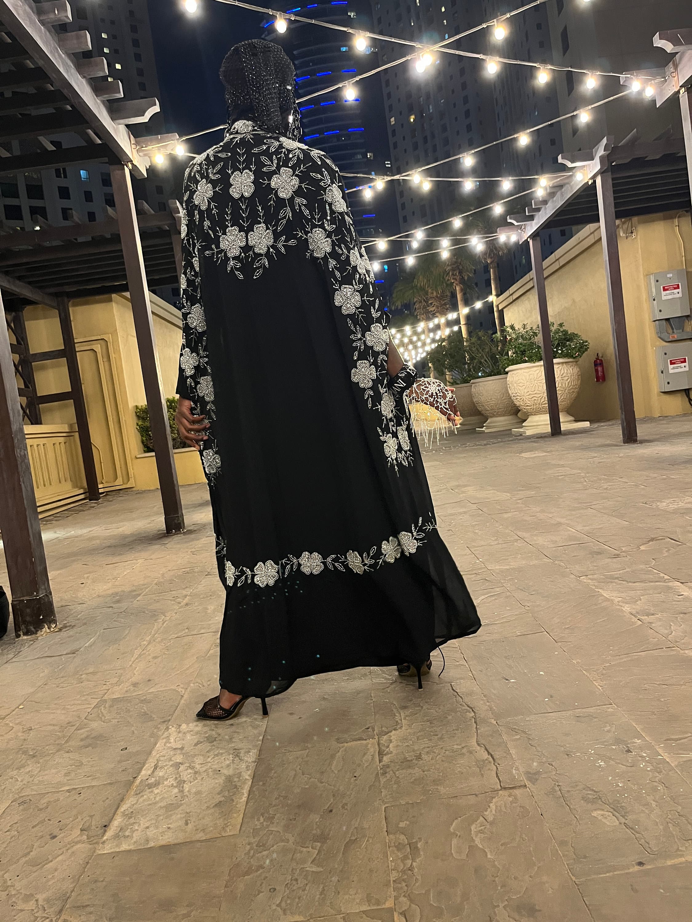 Luxury Dubai abaya chiffon cape butterfly gown - image 4