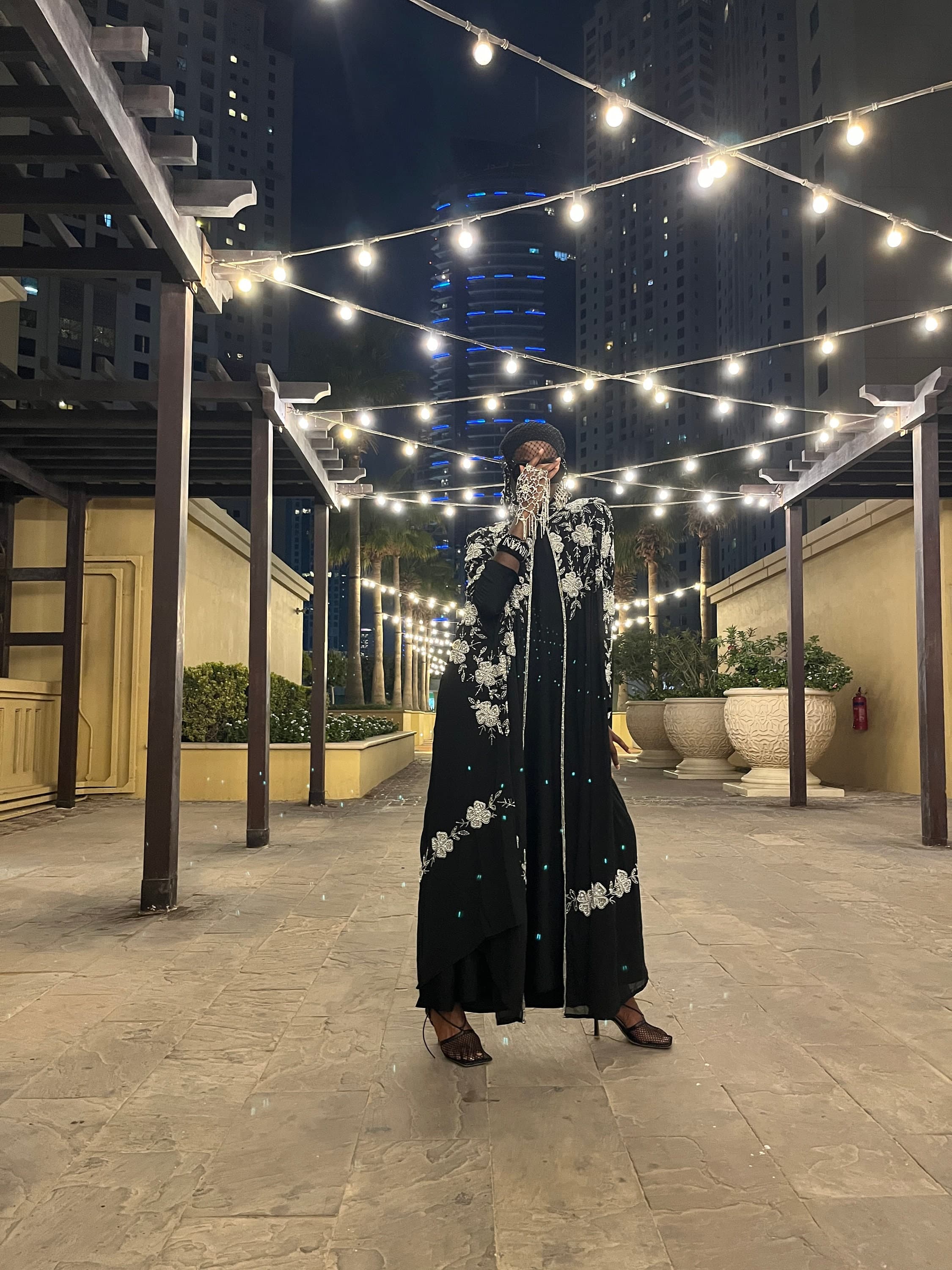 Luxury Dubai abaya chiffon cape butterfly gown - image 3