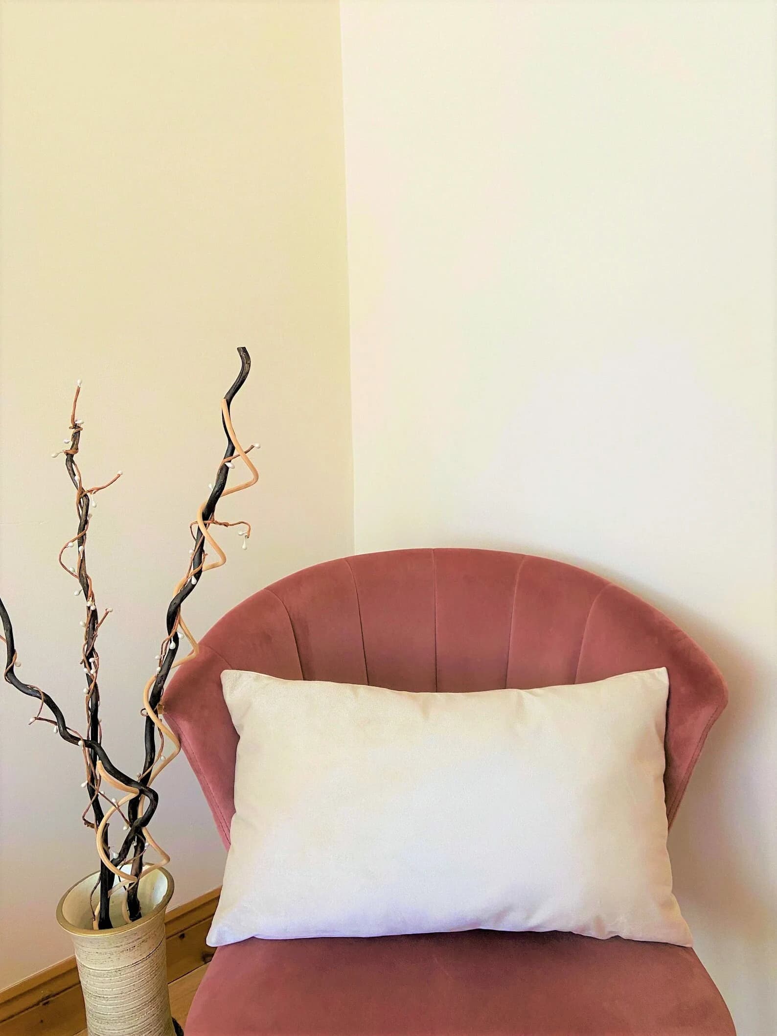Handmade White Velvet Pillow Cover: Modern Geometric Cushion (19x11)