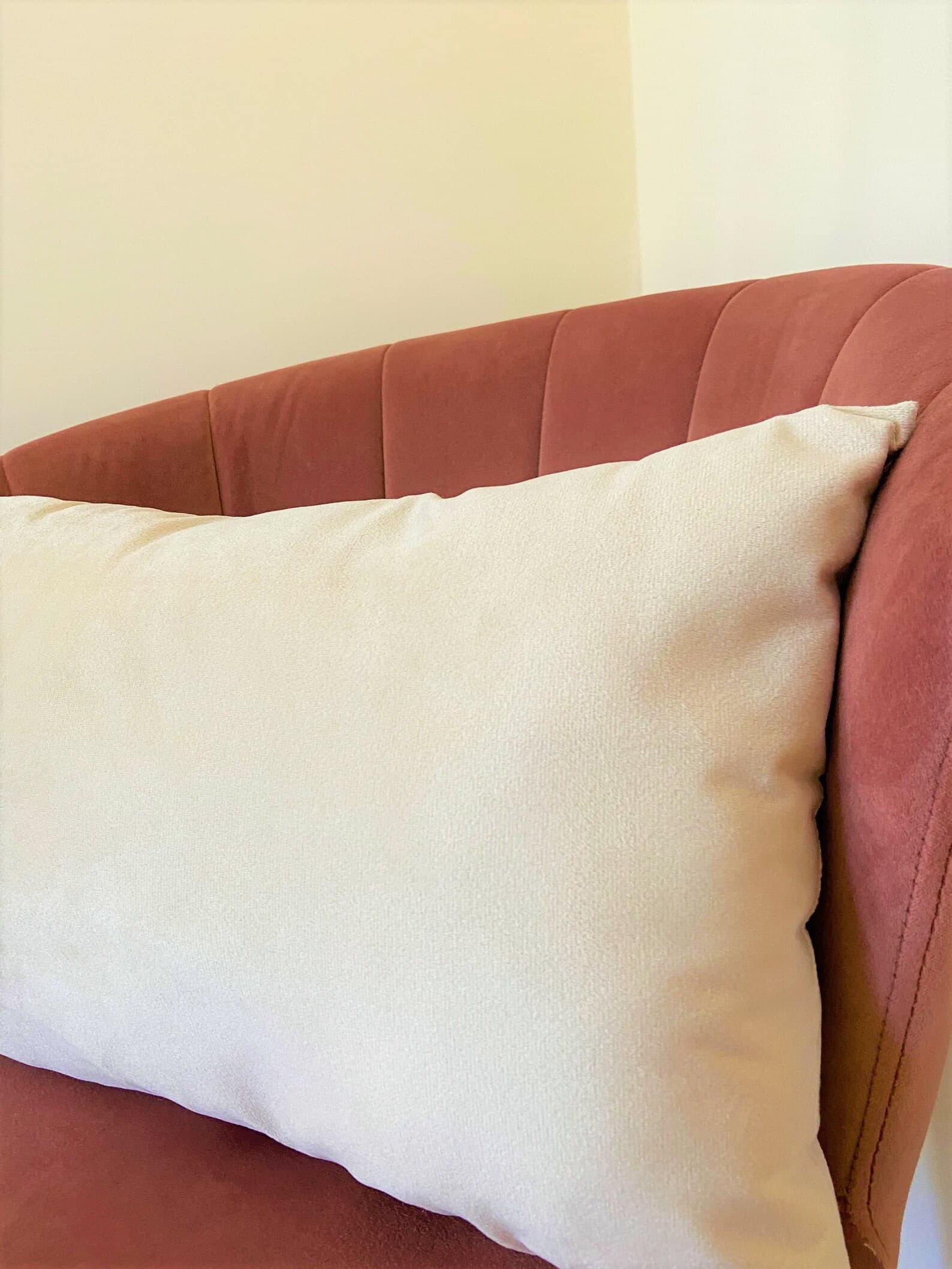 Handmade White Velvet Pillow Cover: Modern Geometric Cushion (19x11) - image 5
