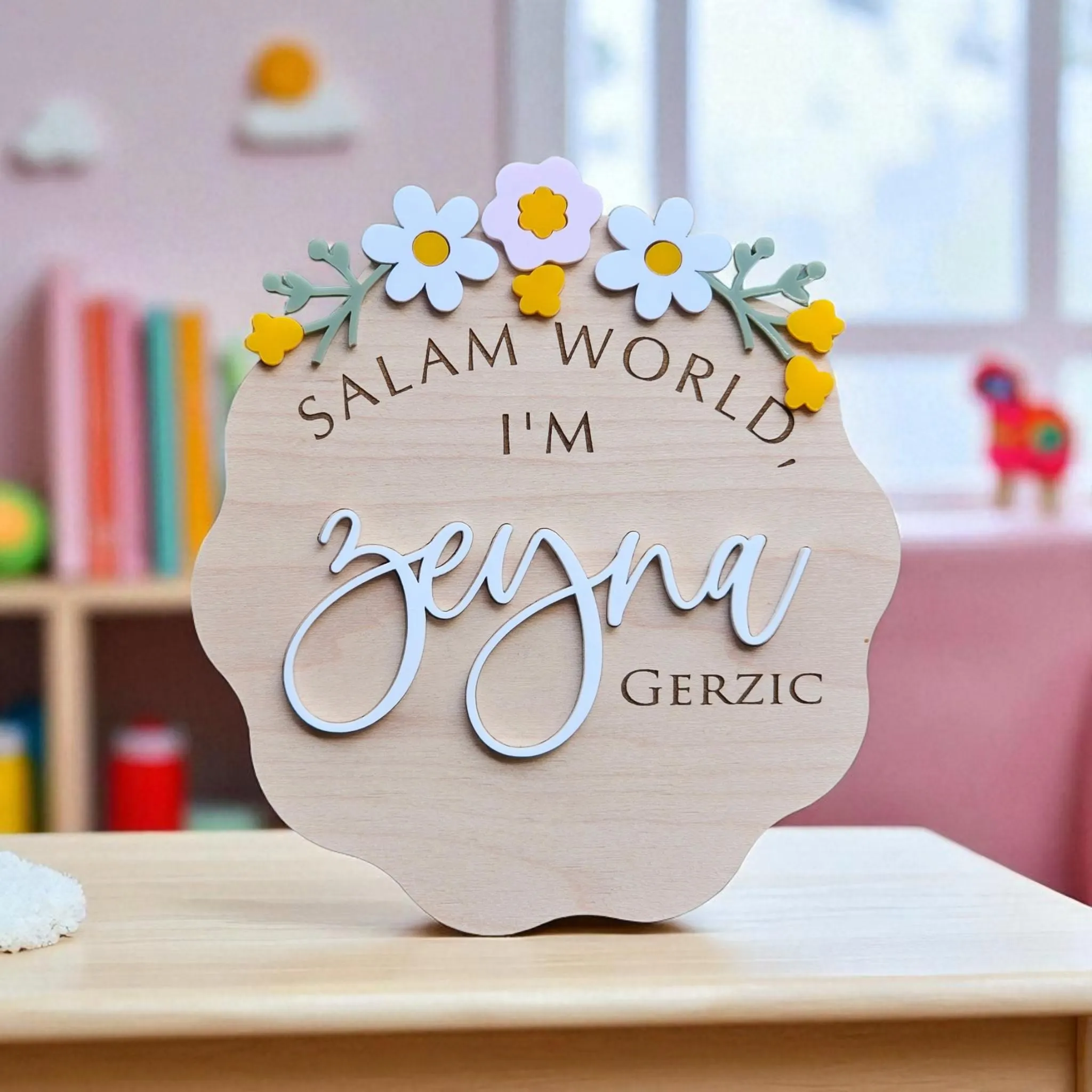 Salam World Baby Announcement Sign: Islamic Newborn Gift - image 5