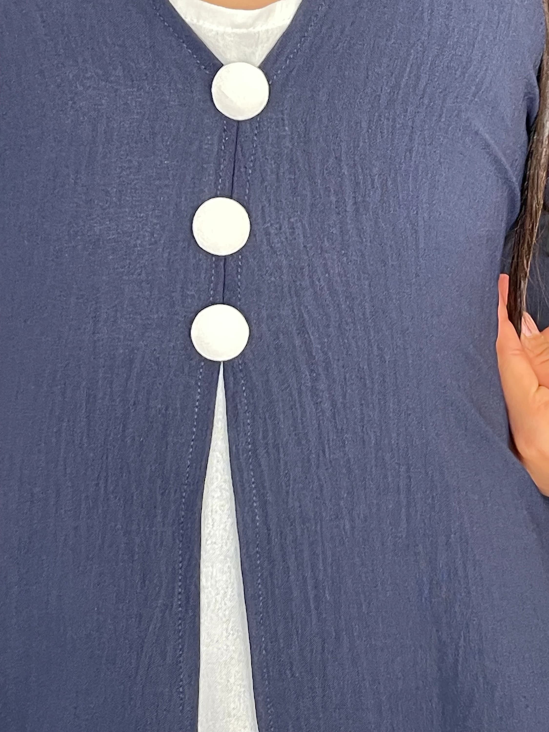 Girls Blue 2 in 1 Abaya - image 5