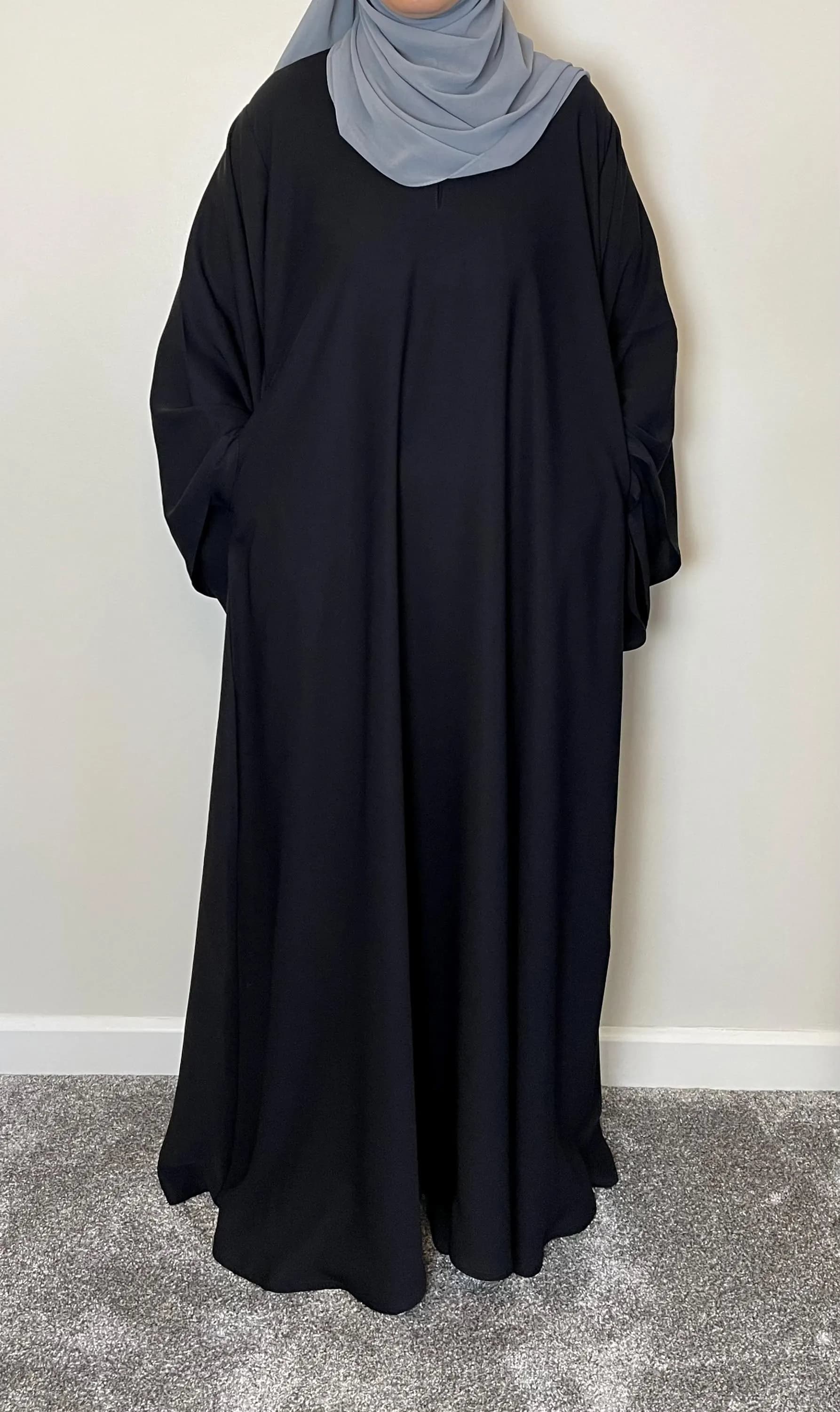 Black Nida Dual layered Sleeve Closed Abaya - image 4