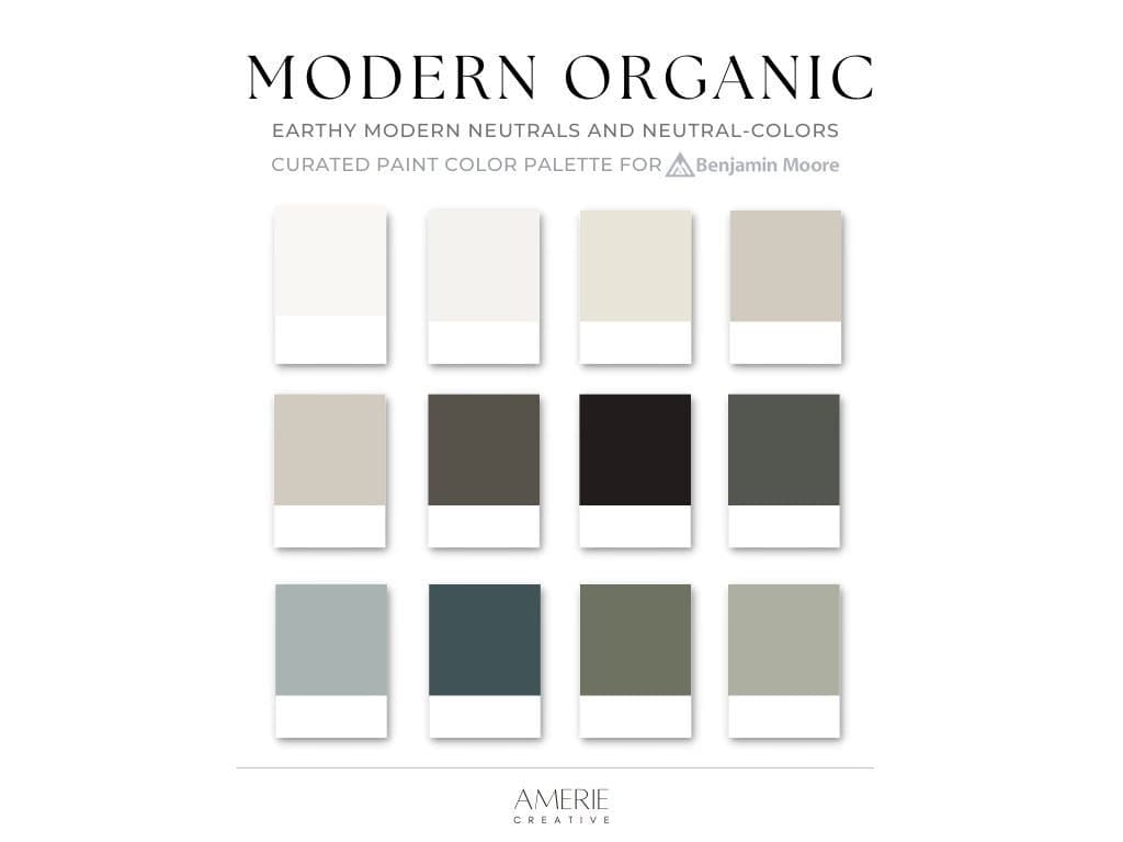 Modern Organic paint color Benjamin moore paint palette modern earthy paint colors modern earthy neutral paint color scheme Modern Earth tone paint color Benjamin Moore Paint color Palette house home warm neutral paint colors blue gray green grey dark green paint color 
china white dove seapearl classic gray natural cream revere pewter stone hearth dragons breath onyx black ashwood moss dark olive oil cloth