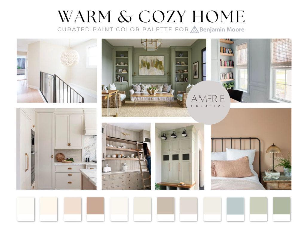 Warm paint color Cozy paint color warm neutral paint color whole house paint color palette whole home paint color scheme warm neutral benjamin moore paint palette cozy home paint color scheme warm white cream paint off-white paint color warm gray beige greige paint blue sage green gray cloud white navajo white dusty trail venetian portico soft chamois ballet white stone hearth edgecomb gray dove wing smoke vale mist saybrook sage green paint color