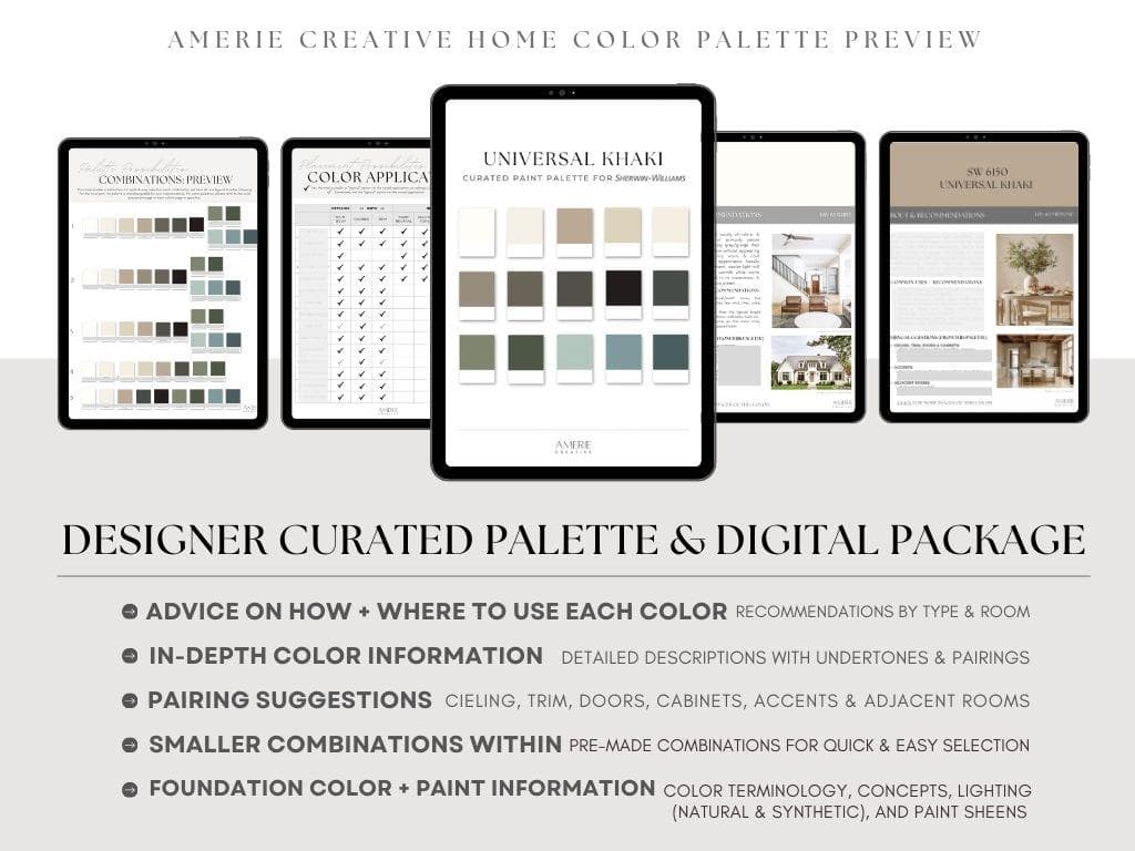 Universal Khaki Sherwin Willaims Paint Color Palette Color of the year 2026 Universal Khaki color palette 2026 paint colors sherwin williams paint colors 2026 warm neutral paint colors whole home paint color palette whole house paint color palette Universal Khaki Complimentary Colors
Alabaster Shoji White Wool Skein Creamy White Studio Clay Poirpose Tricorn Black Enduring Bronze Rock Bottom Dried Thyme Forestwood  quietude moody blue still water teal blue dark green blue green paint colors