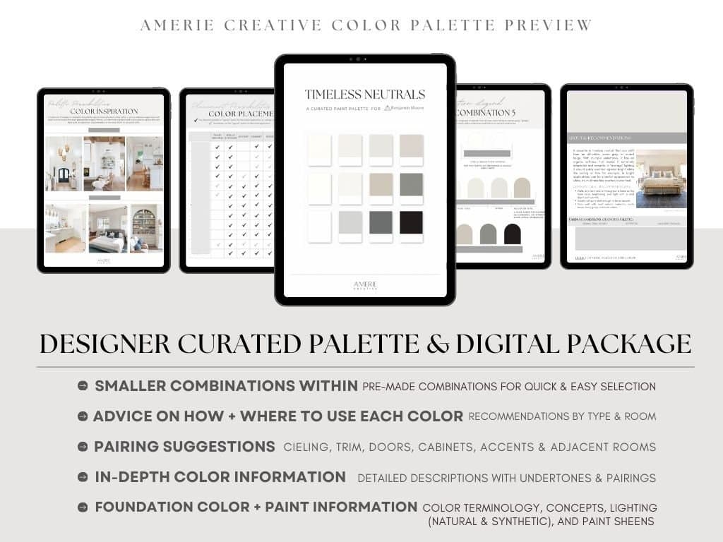 Timeless neutral paint color Benjamin moore paint palette Modern Classic Neutral Benjamin Moore Paint Color Palette whole house paint color palette exterior paint colors accent door cabinet mcgee paint colors cloud white dove simply white classic gray chelsea gray seapearl china white Kendall charcoal nightfall onyx gray owl chantily lace revere pewter edgecomb gray