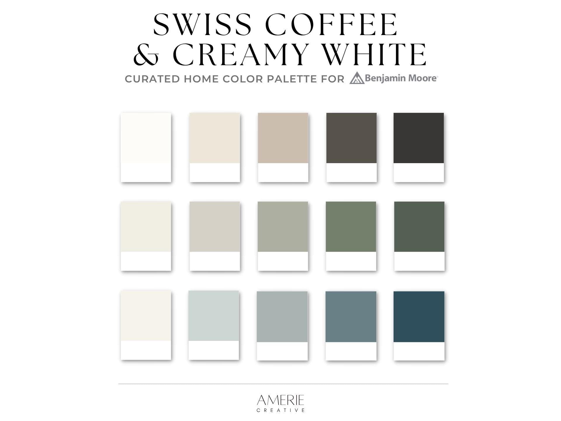 Swiss Coffee Benjamin Moore Color Palette Creamy White house color scheme Whole house paint color palette earthy neutral paint color 2025 warm neutral paint colors 2025 whole home paint color scheme interior paint colors swiss coffee coordinating color swiss coffee complimentary colors seapearl china white gray mist stone hearth revere pewter dragon's breath black beauty oil cloth vintage vogue boothbay gray providence blue newburg green