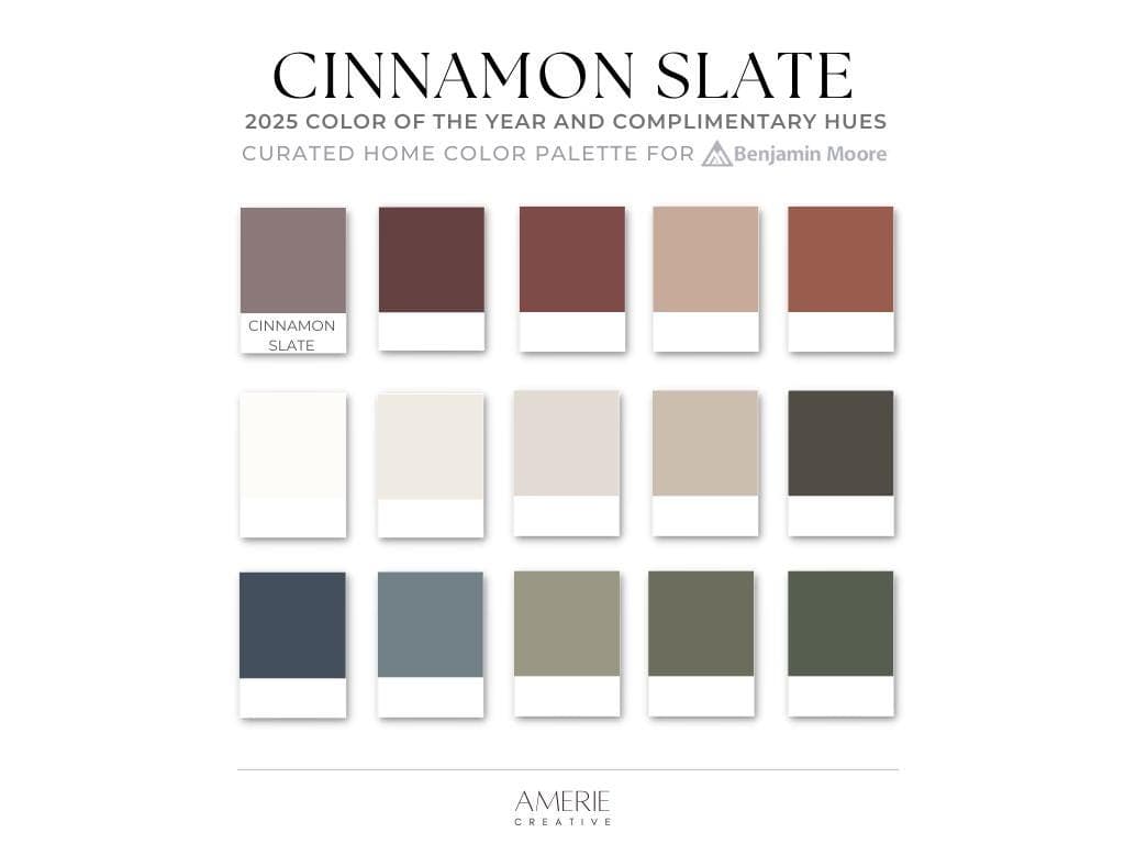 Cinnamon Slate Benjamin Moore Paint Color Palette 2025 Color of the year 2025 whole house paint color scheme whole home interior paint colors warm neutral paint colors cinnamon slate complimentary colors cinnamon slate coordinating paint colors 2025 paint color cinnamon slate color scheme
white dove classic gray edgecomb stone hearth midsummer night garrison red fading twilight hale navy creekside green dark olive vintage vogue