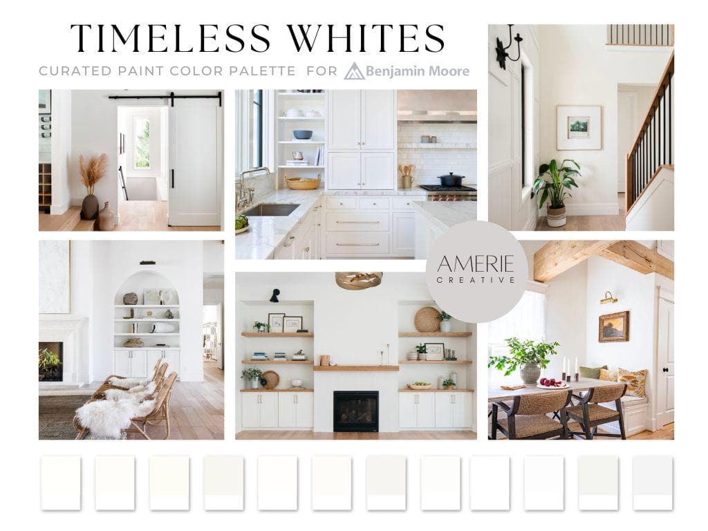 White paint color palette white house paint color exterior white Benjamin Moore white off off-white classic modern neutral white warm white interior exterior white paint colors simply white dove oc-17 cloud white, swiss coffee oc-45, oxford white heron chantily lace steam super decorators white opulance