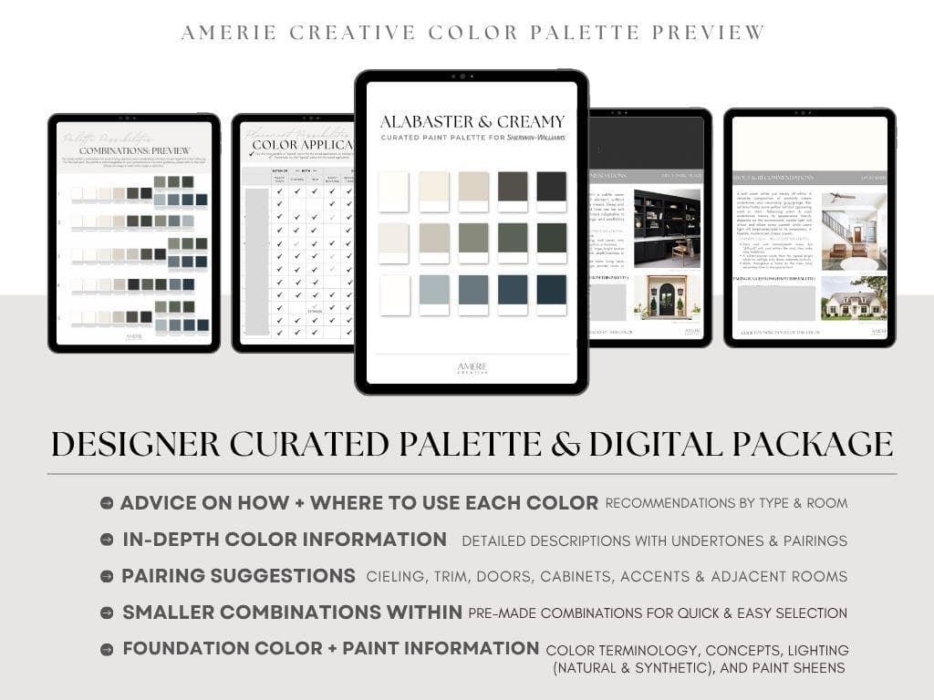 Alabaster color scheme Alabaster Sherwin Williams Creamy Sherwin Williams Paint Color Palette Creamy white color palette creamy white paint color Warm white paint colors whole house color scheme whole home paint color scheme interior paint color warm neutral home paint colors accessible beige pure white duck anew gray green rosemary ripe olive urbane bronze stardew dark night black magic slate tile