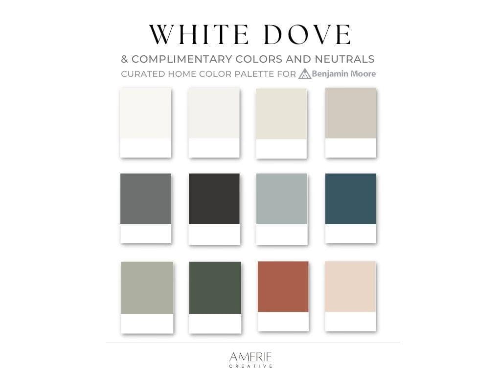 White Dove Benjamin Moore Paint Color Palette White Dove Whole house paint color scheme dark green terracotta warm neutral paint colors 2026
