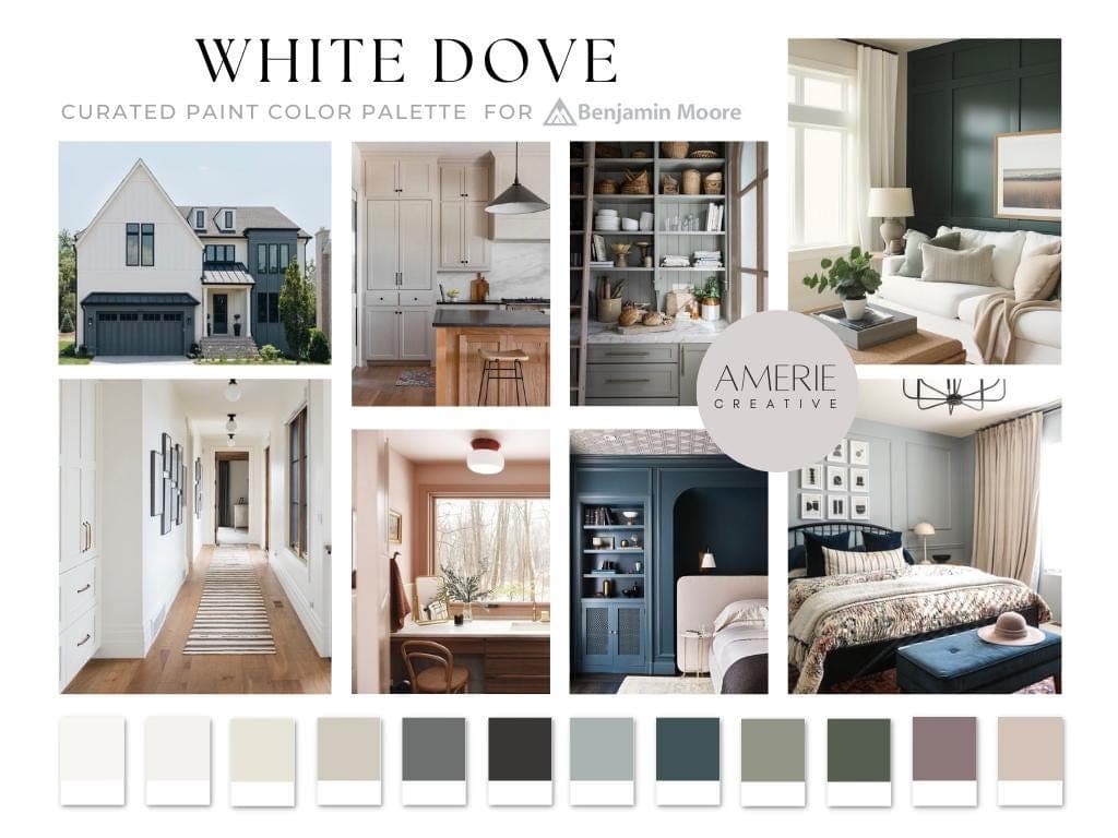 White dove benjamin moore paint color palette white dove color palette neutral paint color palette warm neutral house paint  warm neutral interior home paint color palette modern organic earthy neutral paint colors 2025 warm paint color benjamin moore white off-white greige taupe black brown
white dove benjamin moore revere pewter china white seapearl classic gray Kendall charcoal black beauty boothbay gray new providence navy paint oil cloth backwoods green meadow pink pebble cinnamon slate
