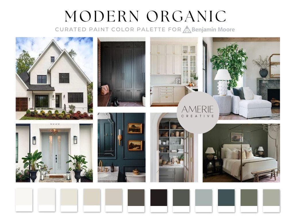 Modern Organic paint color scheme Benjamin moore paint palette modern earthy paint colors earthy neutral paint color scheme Modern Earth tone paint color Benjamin Moore Paint color Palette house paint color palette home paint color scheme warm neutral paint colors blue gray green grey dark green paint color 
china white dove seapearl classic gray natural cream revere pewter stone hearth dragons breath onyx black ashwood moss dark olive oil cloth
